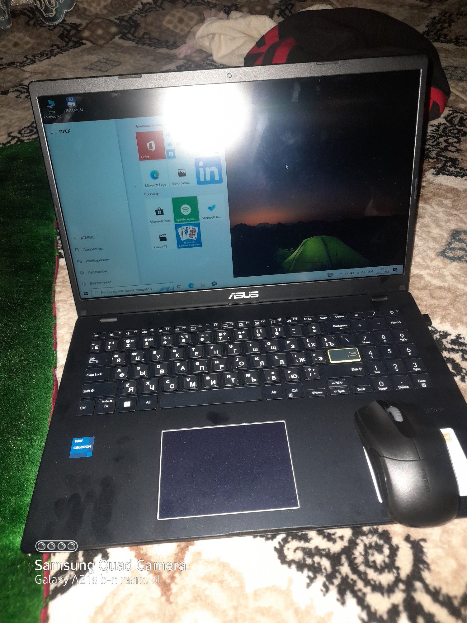 Нутбукв асус е510 интел N4500/4gb ram/256 gb ssd/15.6 FHD/D