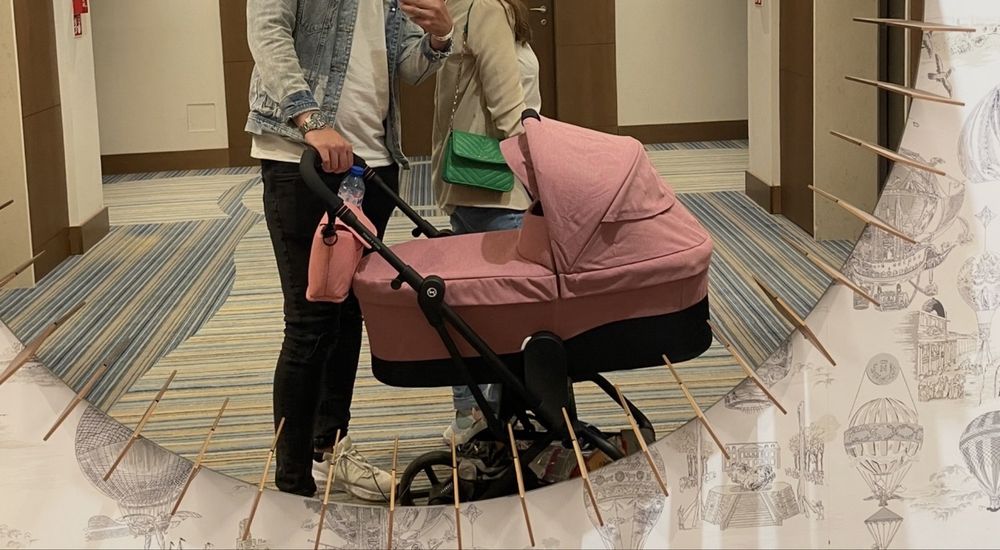 Детска количка Cybex Eezy twist s+2 със Cot S magnolia pink с адаптери