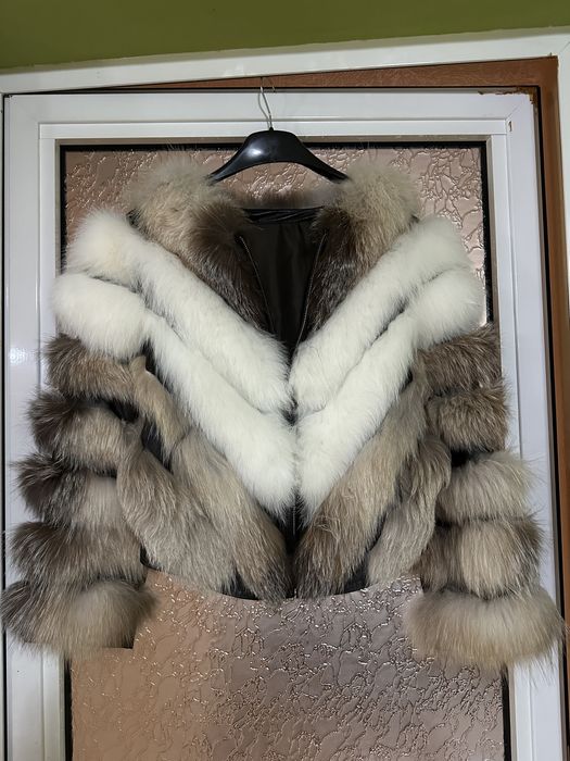 Ново! S кожено яке с естествен пух