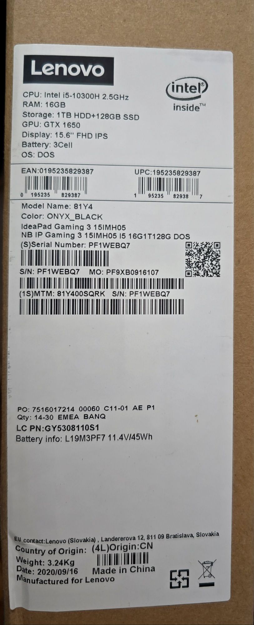 Ноутбук Lenovo IdeaPad Gaming 3