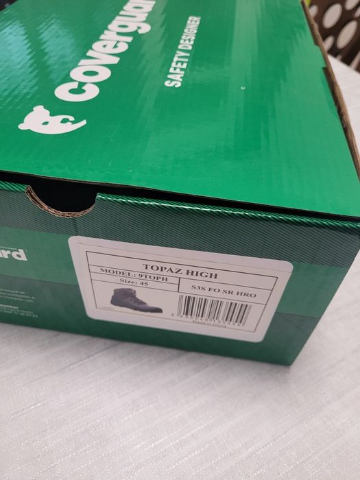 Обувки работни, кафява кожа високи coverguard