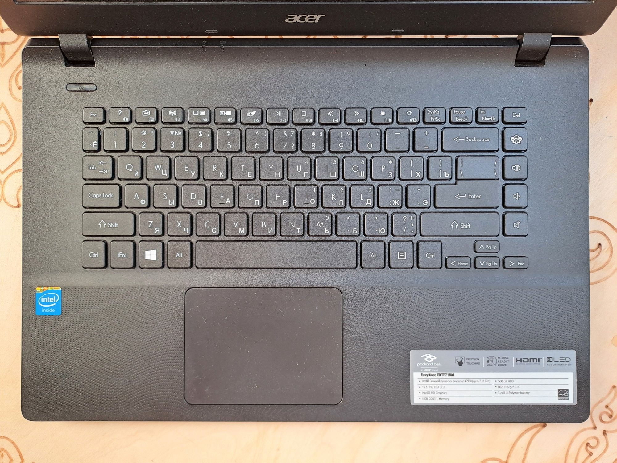 Продается идеальный ноутбук Acer/Озу4Gb/HDD500Gb/