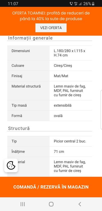 Masa  ovala living Mobexpert