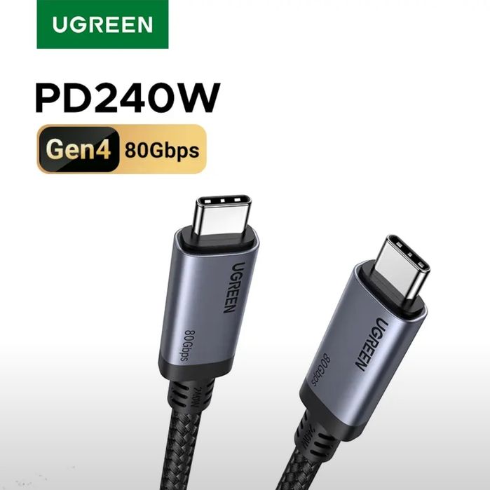 Кабель UGREEN двухсторонний Type-C USB4 Gen4/Gen3/Gen2/240W/PD 3.1