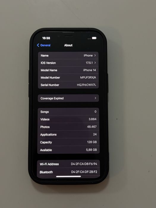 Iphone 14 baterie 88% 128GB