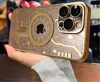 Husa iPhone 14 Pro Max silicon silver cu magsafe si protectie camera