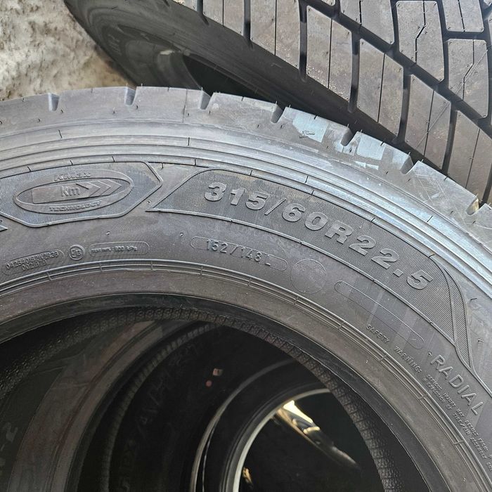 4 Нови тежкотоварни гуми 315/60R22.5 Goodyear KMax D Gen-2 DOT2025