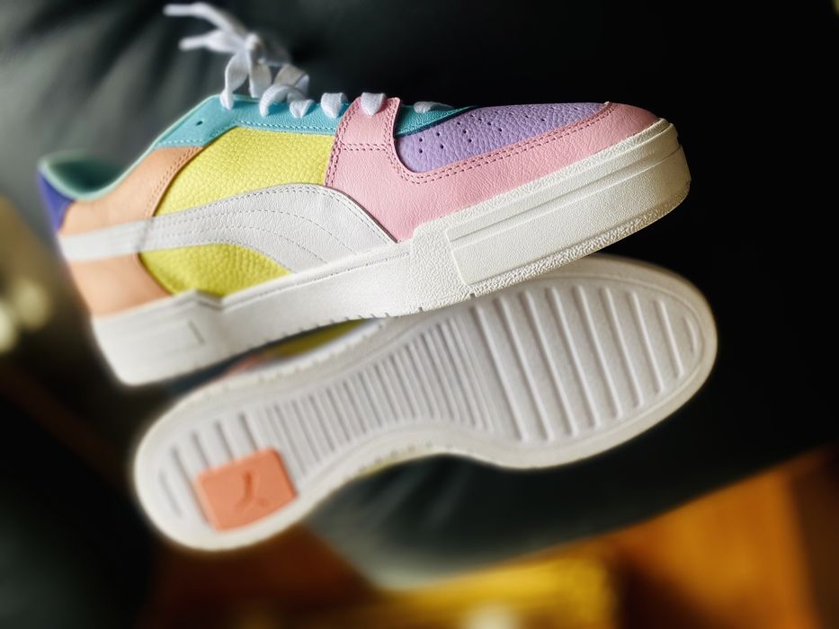 Pantofi colorati barbati piele puma roz verde galben noi