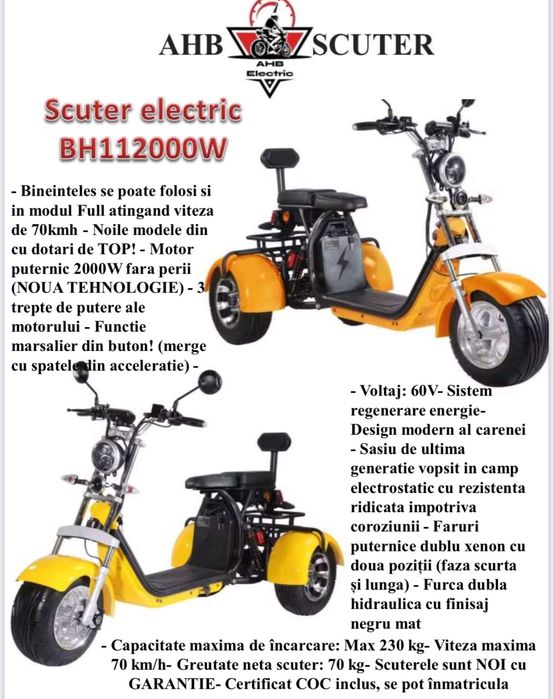 Scuter electric  fără permis 2000W