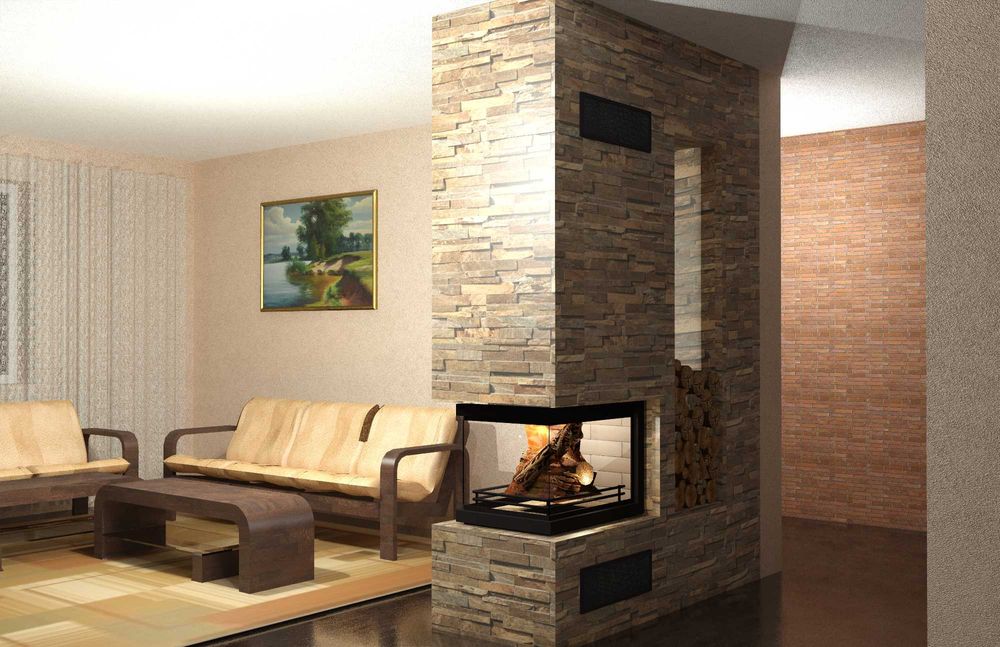 Дизайнерски горивни камери за камини - Модел три лица Аквариум