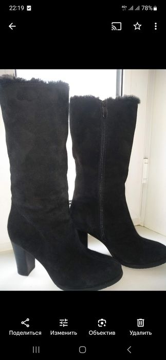 Новые женские замшевые сапоги