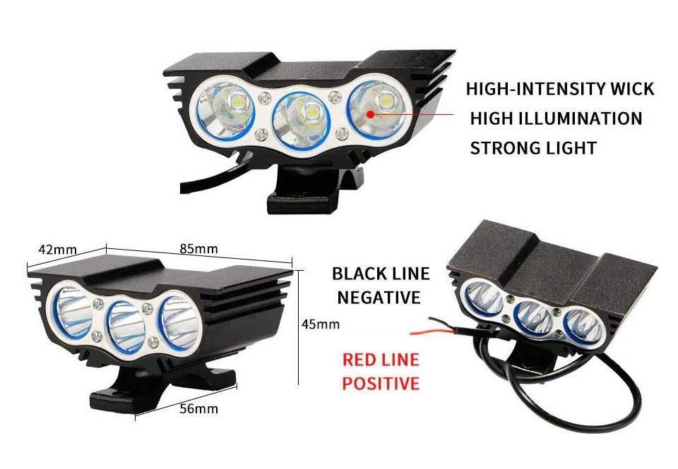 Мощная фара 30W 2500Lm фонарик для вашего электро самоката