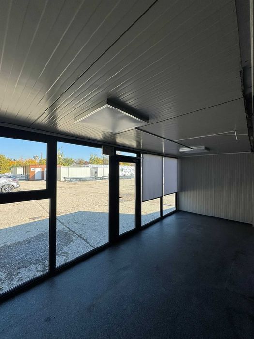Birou container 2 module – izolat, structură zincată, stare BUNA