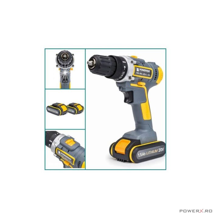 Filetanta 2 acumulatori 20V 1.5Ah, masina pentru gaurit, bormasina,