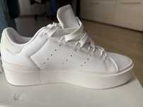 Adidasi Dama Albi Stan Smith Noi Piele