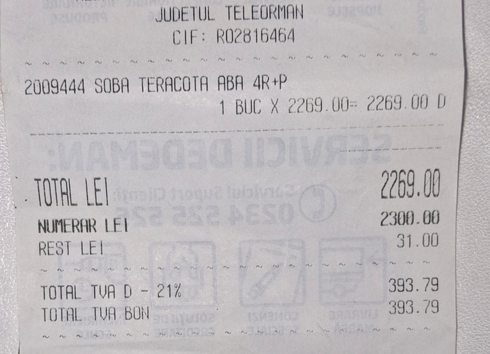 Sobă nouă nouță din teracotă 10 milioane