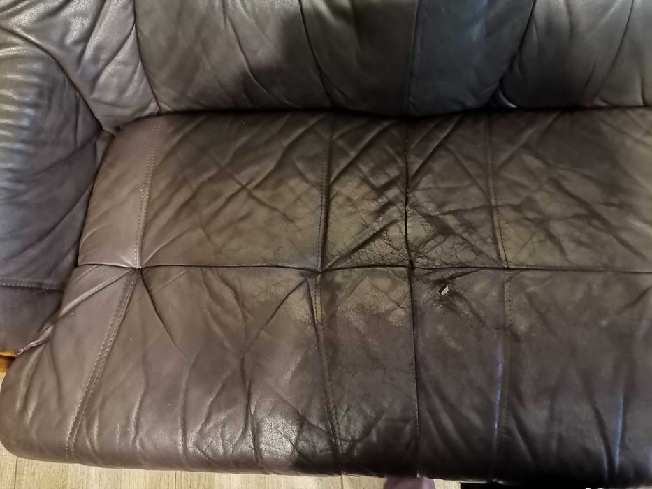 Холова гарнитура 2 дивана и фотьойл естествена кожа - телешки бокс