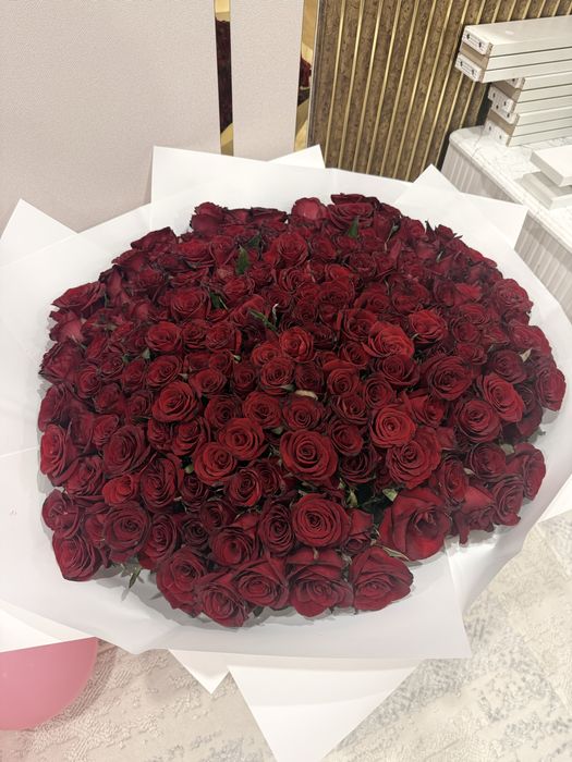 Розы красные 201 шт и розы 51 шт