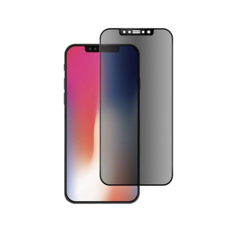 Iphone X XR XS MAX Folie Sticla Hard Glass 0,3 Privacy Neagra