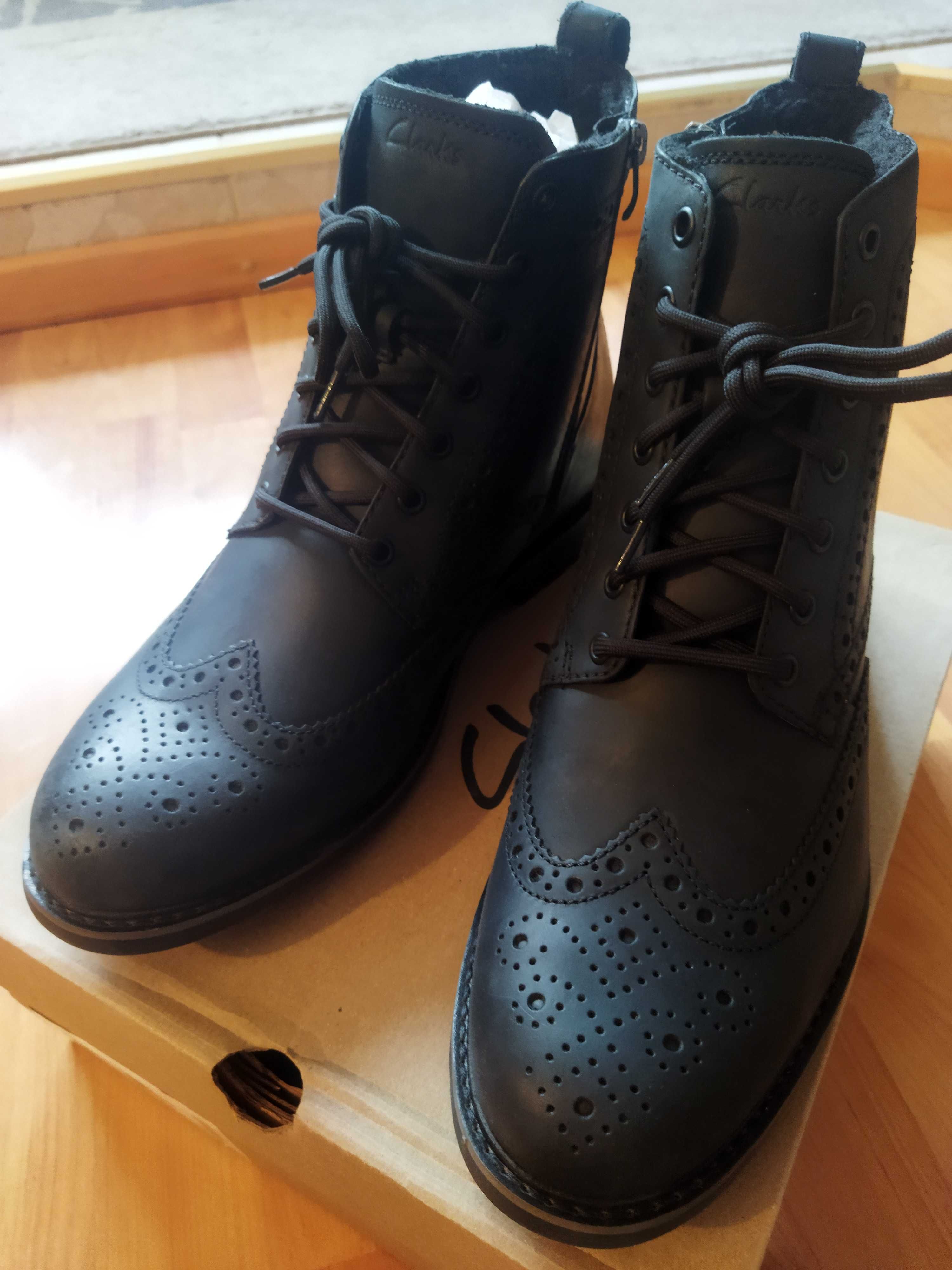 Ботинки Clarks (Великобритания),зима,кожа+мех,оригинал,новые,р-р 43