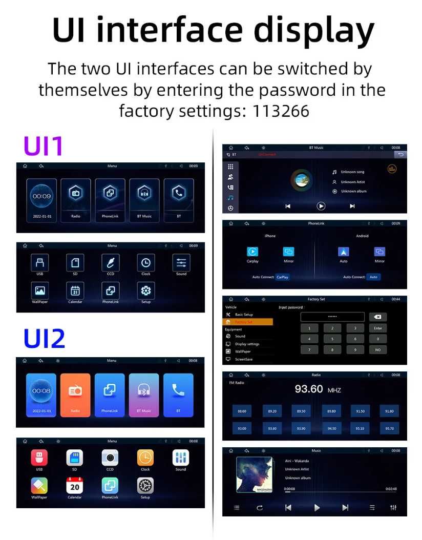 CarPlay / Android Auto дисплей поддържа WAZE + Стойка за БМВ Е90 Е91