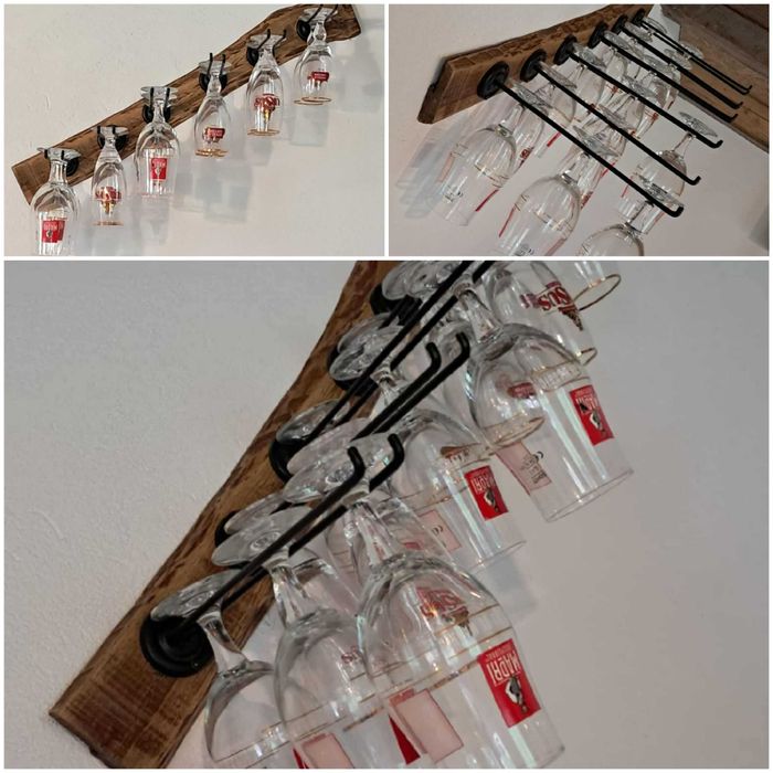 NOU - Suport pahare din lemn masiv