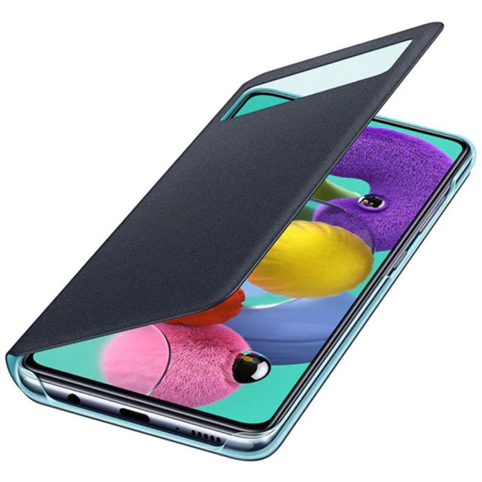 Husa smart activa originala Samsung S View Wallet Cover A51 4G negru