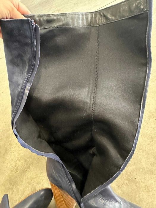 Cizme piele albastru bleumarin mov 40