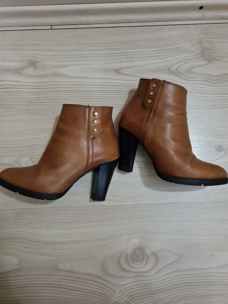 Botine piele, maro camel, 36