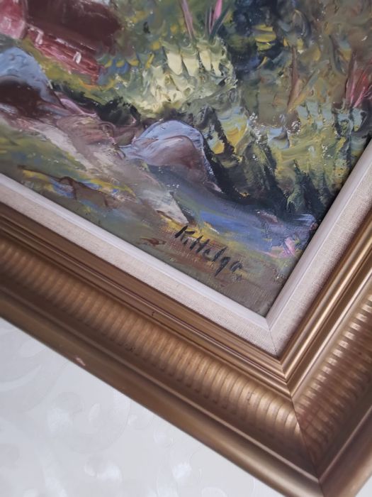 Антикварна картина на платно с маслени бои автор КАРЛ ХЕЛГО подписана