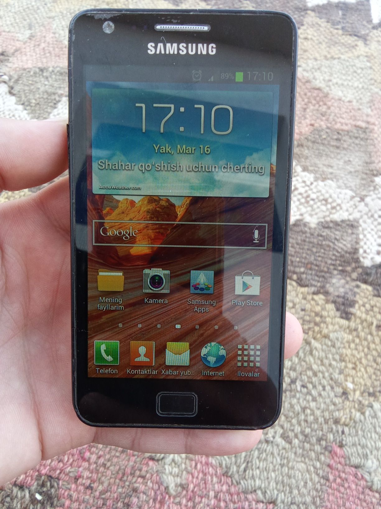 Samsung galaks S2 radnoy hamma joyi Olganga baraka
