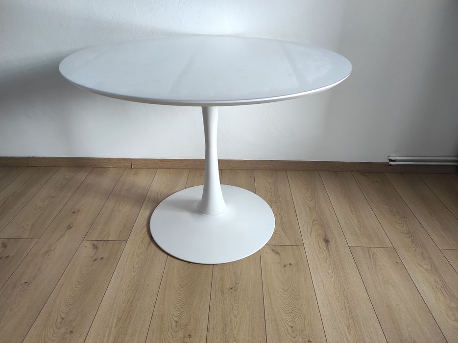 Masă rotunda bucatarie sufragerie Ø100 albă MDF