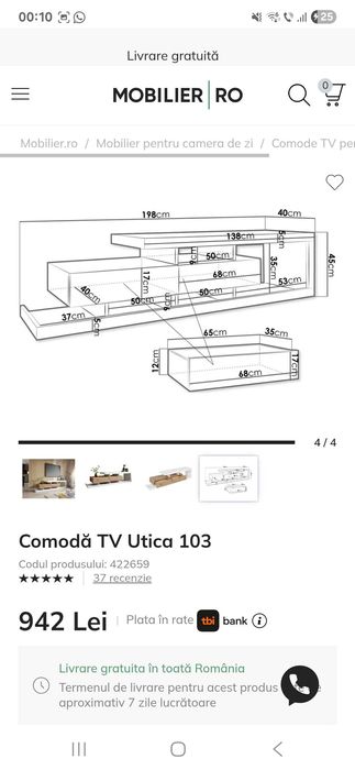 Comodă Tv, foarte puțin folosita