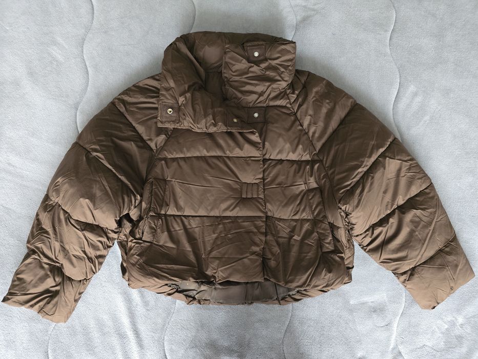 Зимно,късо пухено яке,кафяво