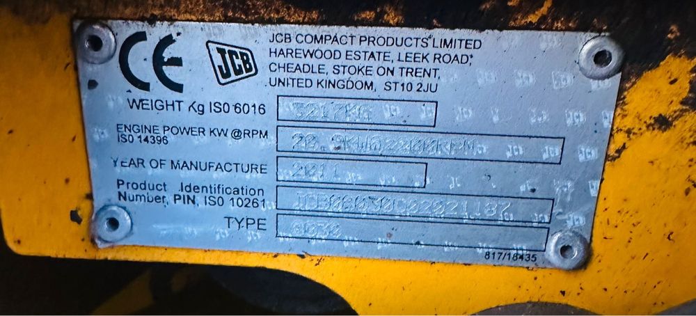 Miniexcavator jcb/an2011/motor perkins