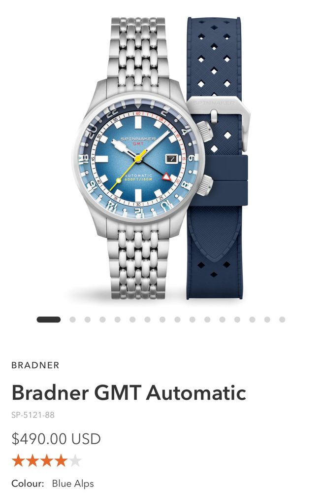 Часы Spinnaker Bradner GMT Blue Alps