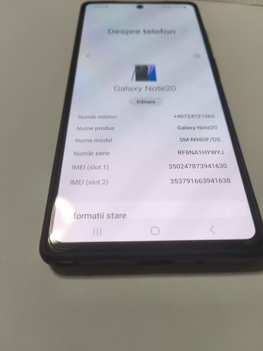 Samsung Note 20 5g -256 gb-8 GB ram