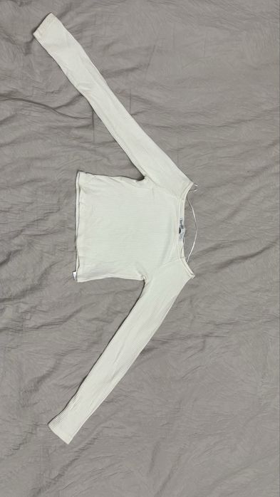 Лонгслив бершка полупрозрачный укороченный