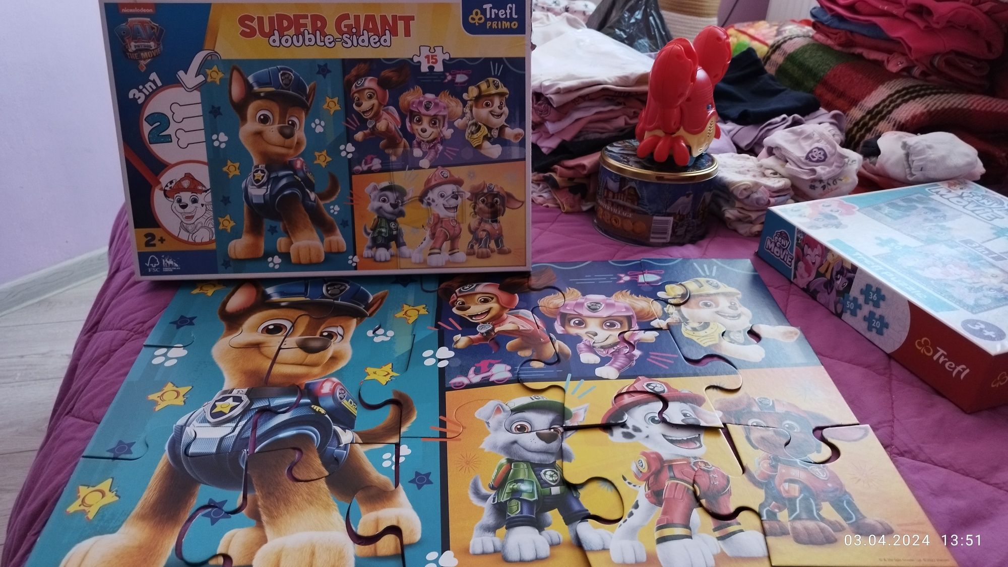 Paw patrol Два пъзела, карти за игра, домино и не се сърди човече