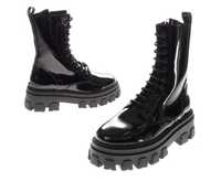 DIVINE FOLLIE Leather Combat Boots EU 35 Made in Italy RRP €150