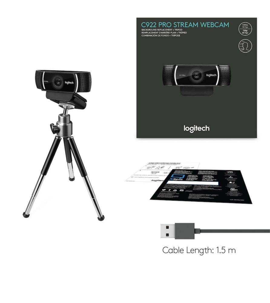 Camera web logitech HD Pro C920, full HD Negru
