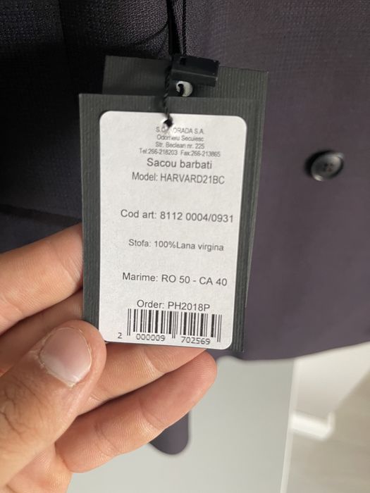 Sacou double-breasted Seroussi Nou marimea 50