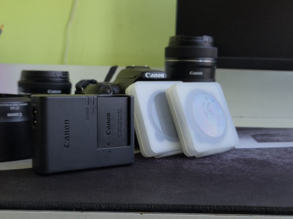 Фотоапарат и обектив: Canon EOS 250D + 18‑55 кит + 55‑250 IS STM