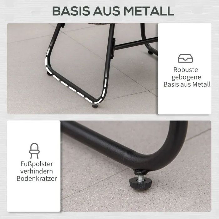 Ратанов стол за отдих Outsunny с табурретка