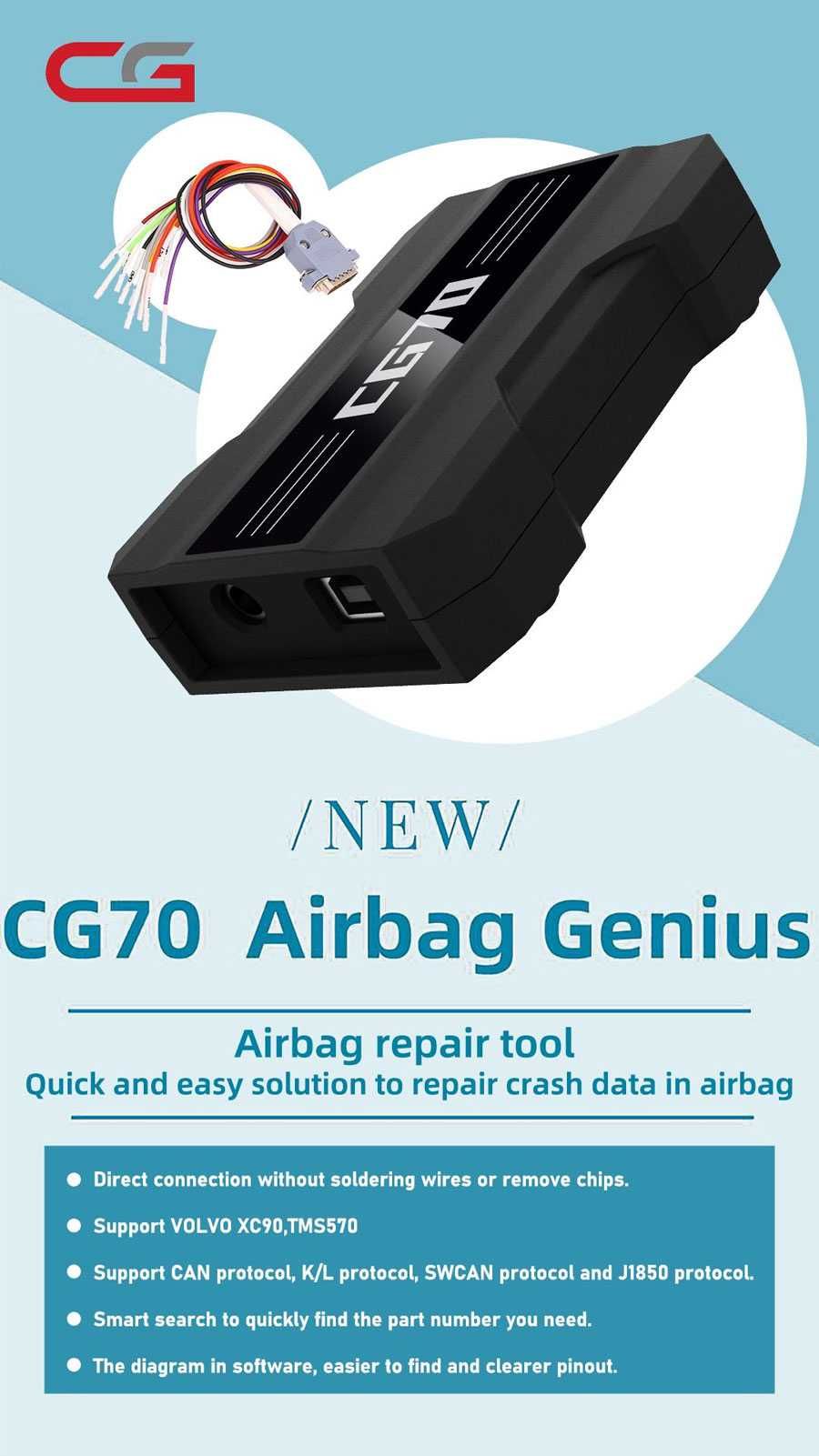 Programator memorii auto CGDI CG70 – resetare AIRBAG