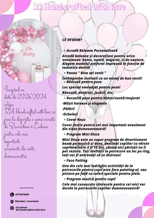 Arcadă Baloane Personalizată / Cadouri Personalizate