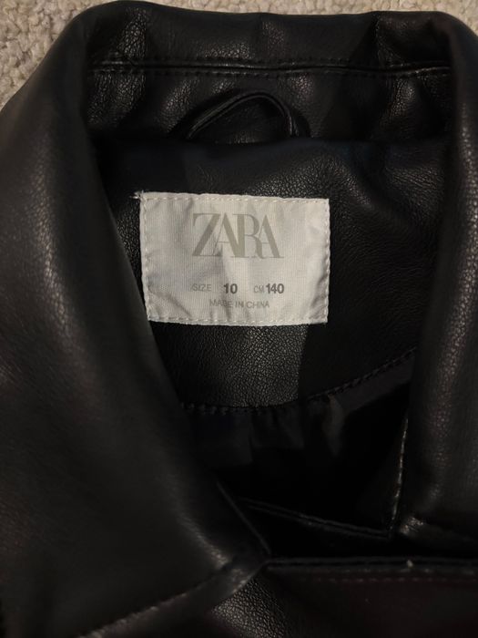 Geaca piele neagră fetiță 11 ani