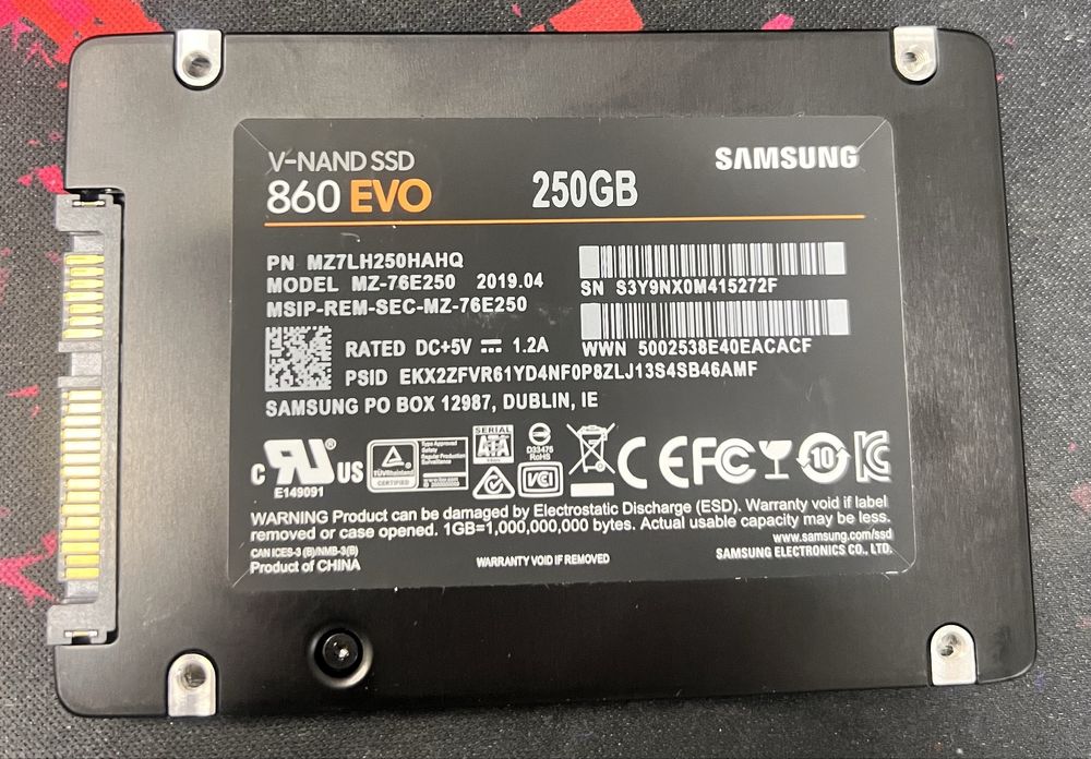 Ssd samsung 860 evo 250gb