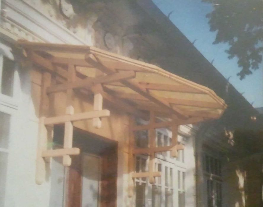 Copertina semirotunda usa intrare, cadru din lemn, 2.3x1.5m sau schimb