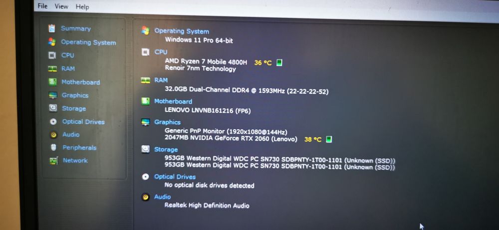 !!! Laptop gaming Lenovo Legion 5, RTX 6GB video, 32GB Ram/2TB SSD,